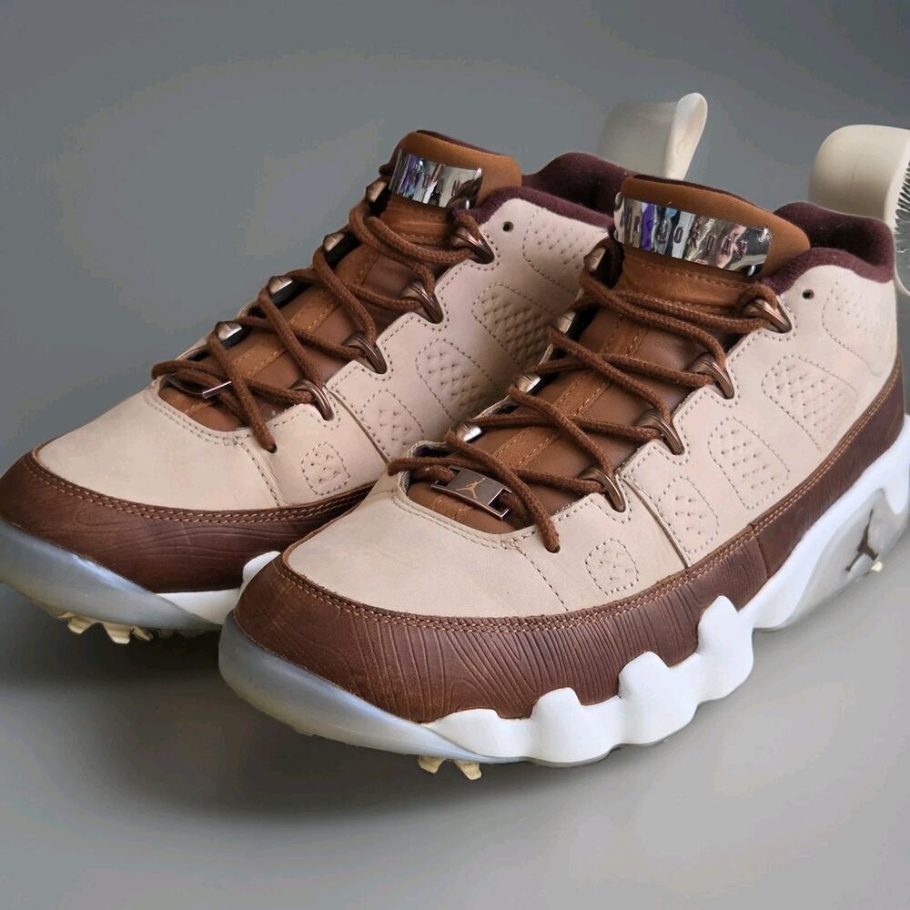 Nike Air Jordan 9 G Men's US 10 Golf Masters Woodgrain Shoes FN6929-200